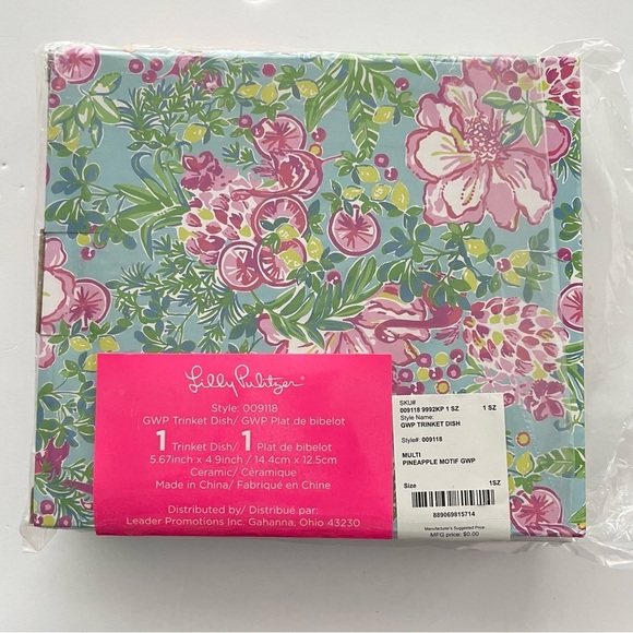 Lilly Pulitzer trinket dish PINEAPPLE motif new in box - Picture 3 of 4